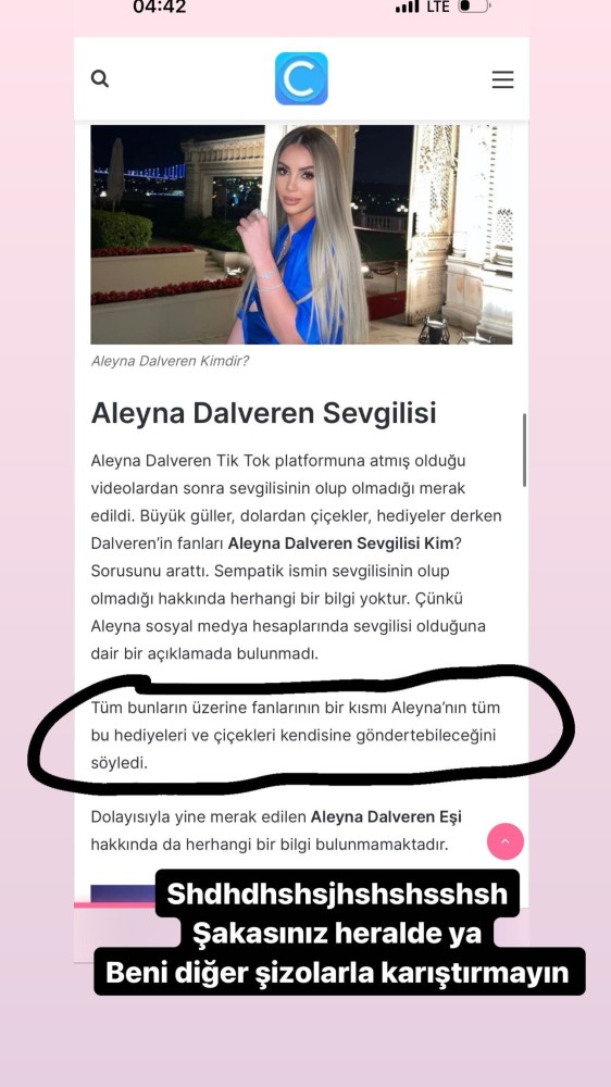 aleyna dalveren den kendisine cicek gonderdigini iddia eden habere tepki beni diger sizofrenlerle karistirmayin